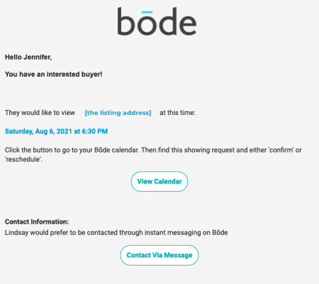 conveniently schedule a viewing on bode